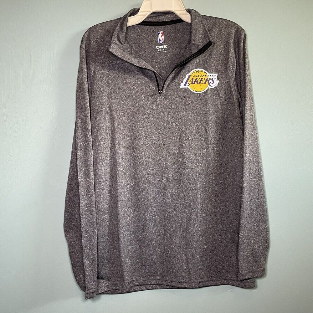 NBA Unk Los Angeles Lakers Men's Quarter Zip Pullover Shirt Gray Size Small